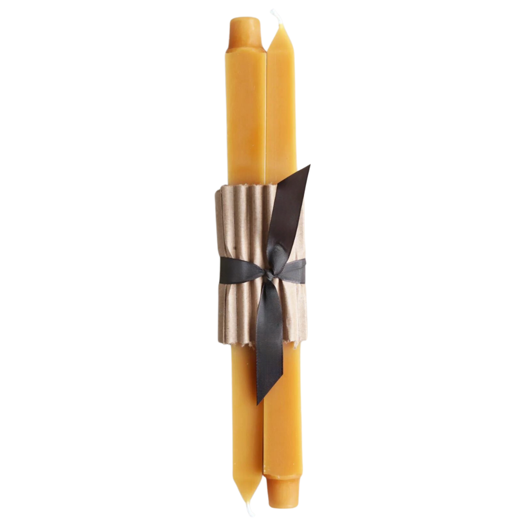 12" Beeswax Square Taper Candles