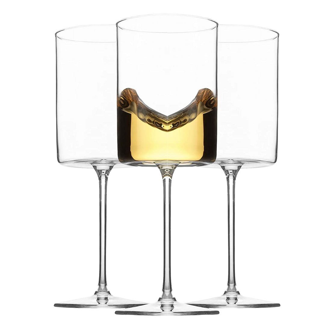 14oz Square Edge White Wine Glasses, Set of 4
