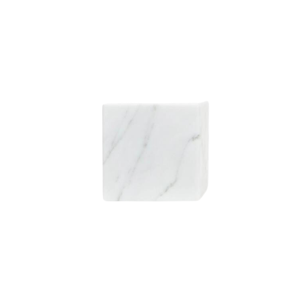 Bianco Carrara Marble Asymmetric Bookends
