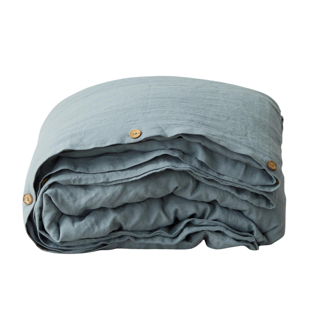 Blue Fog Linen Duvet Cover Set