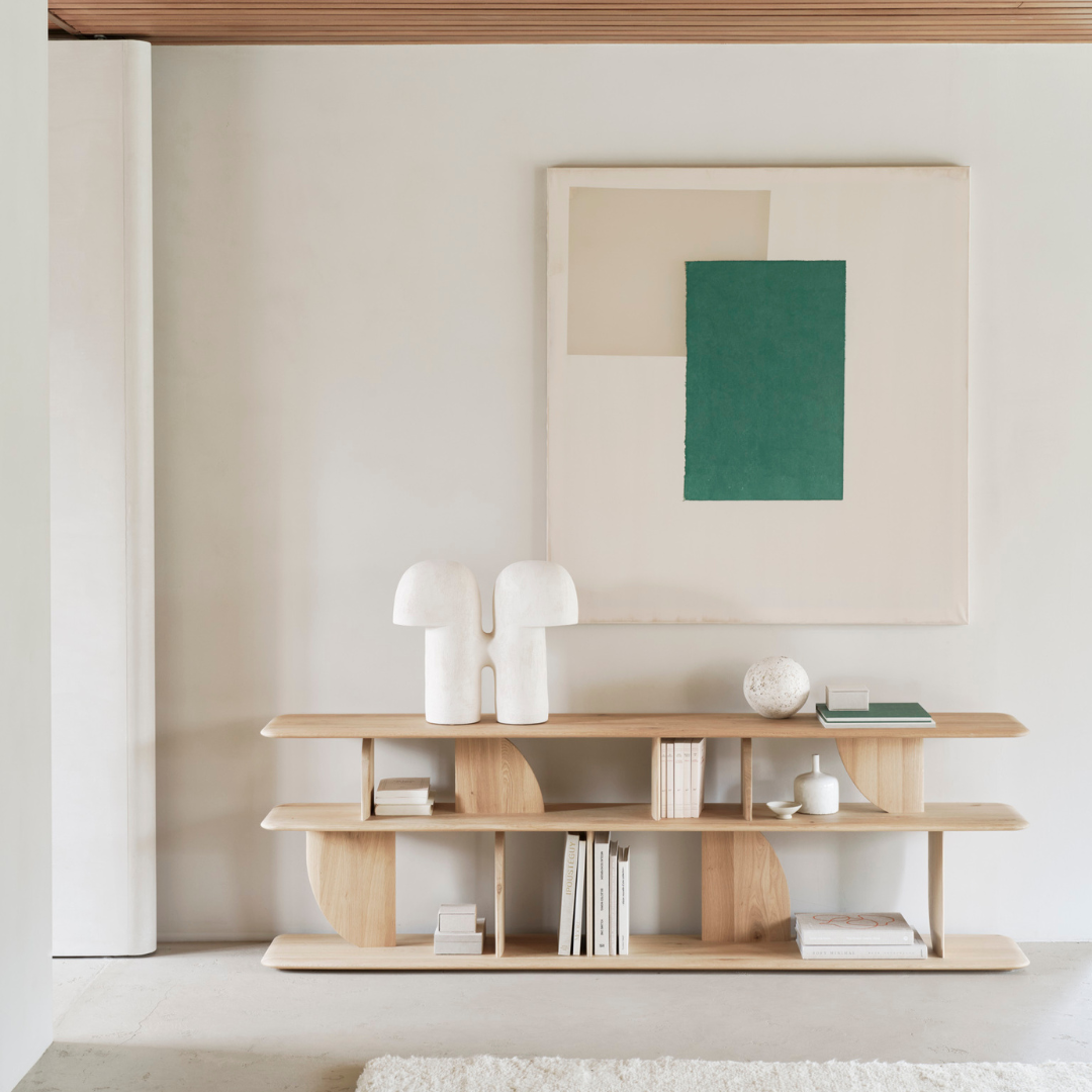 Geometric Sofa Console, Oak
