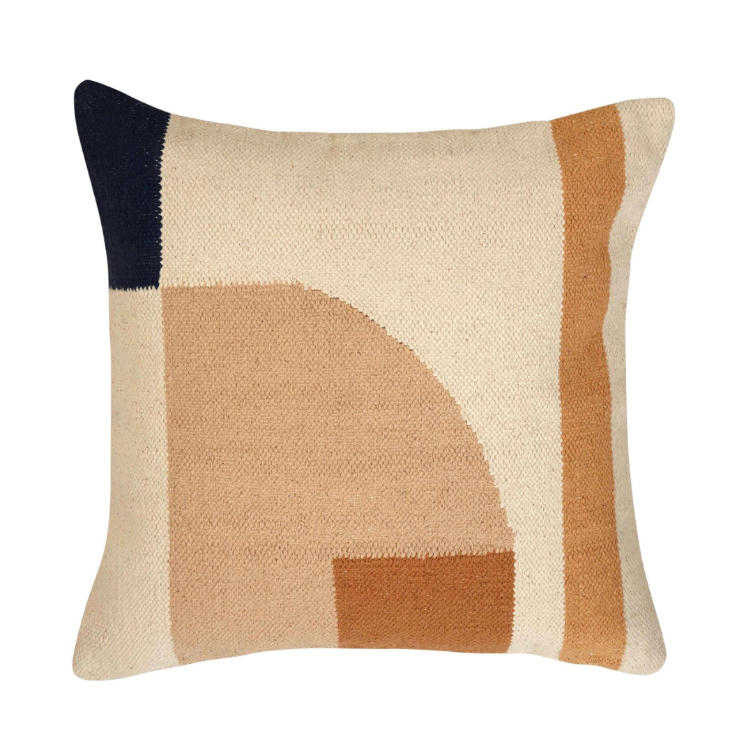 Geo Shapes Handcrafted Throw Pillow, Earth