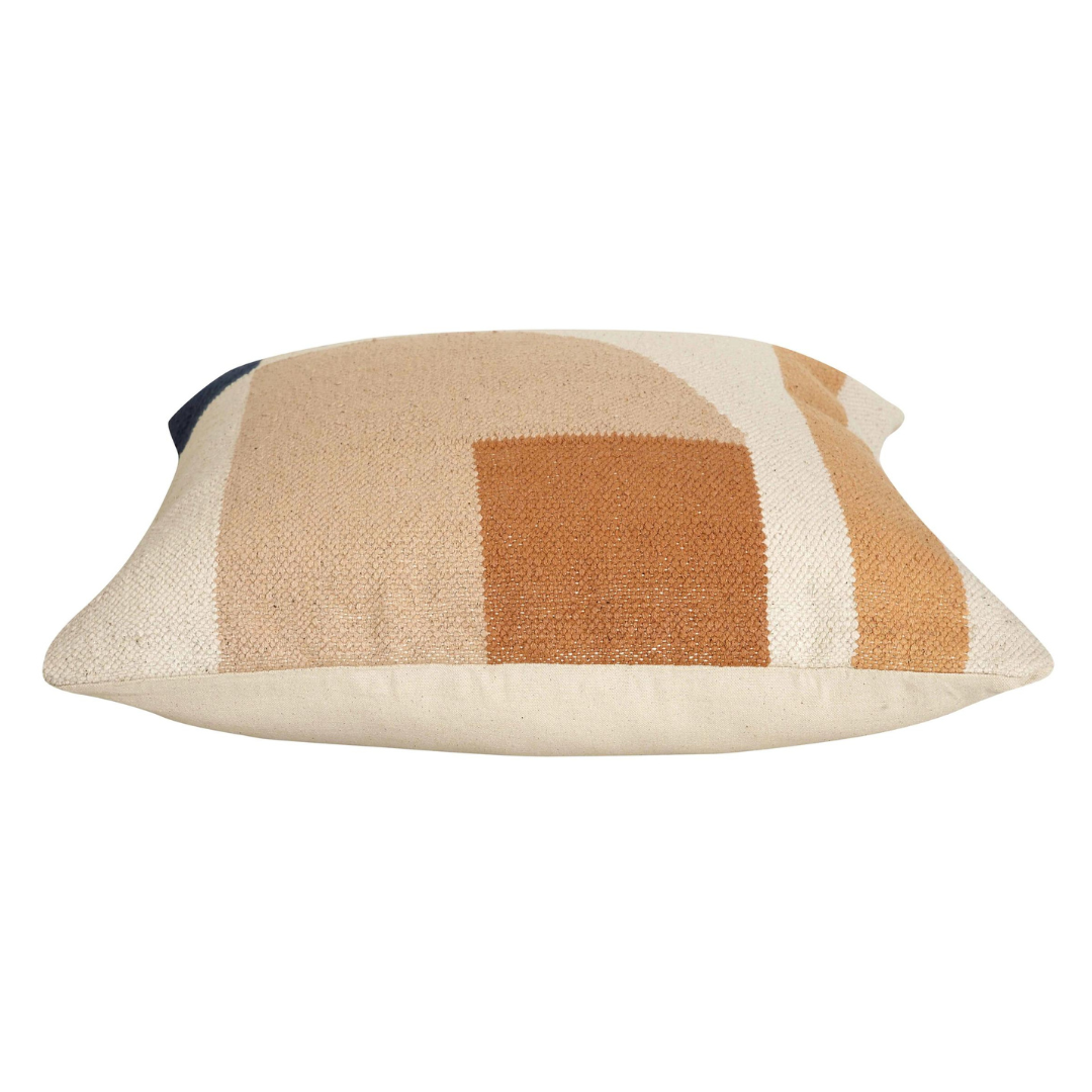 Geo Shapes Handcrafted Throw Pillow, Earth