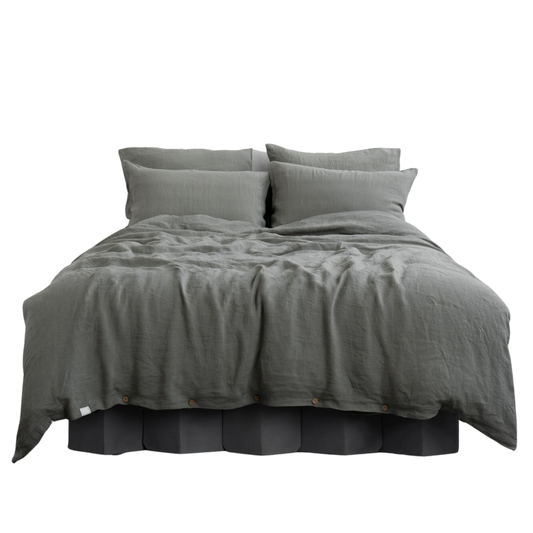 Khaki Linen Duvet Cover Set