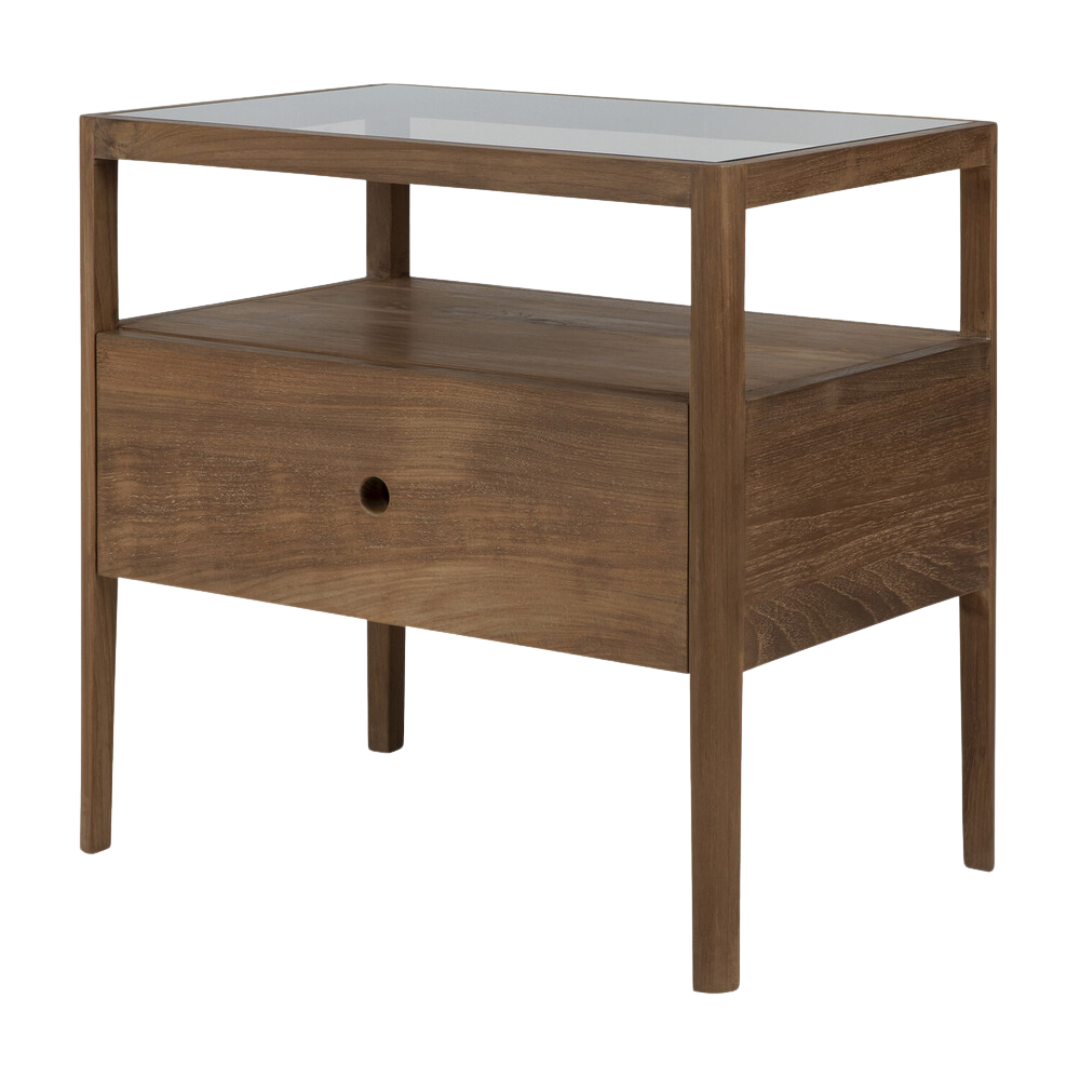 Spindle Bedside Table, Teak
