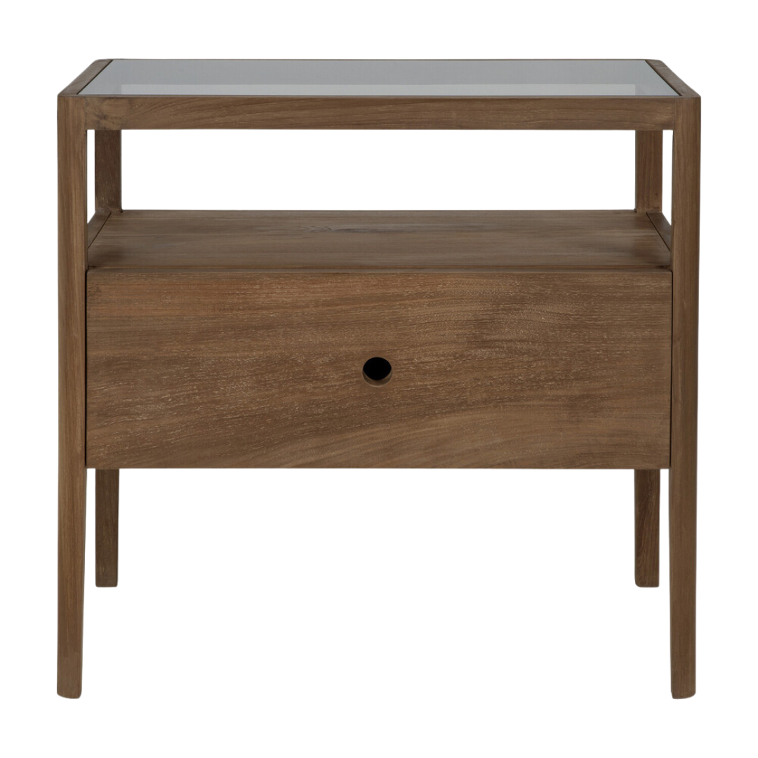 Spindle Bedside Table, Teak