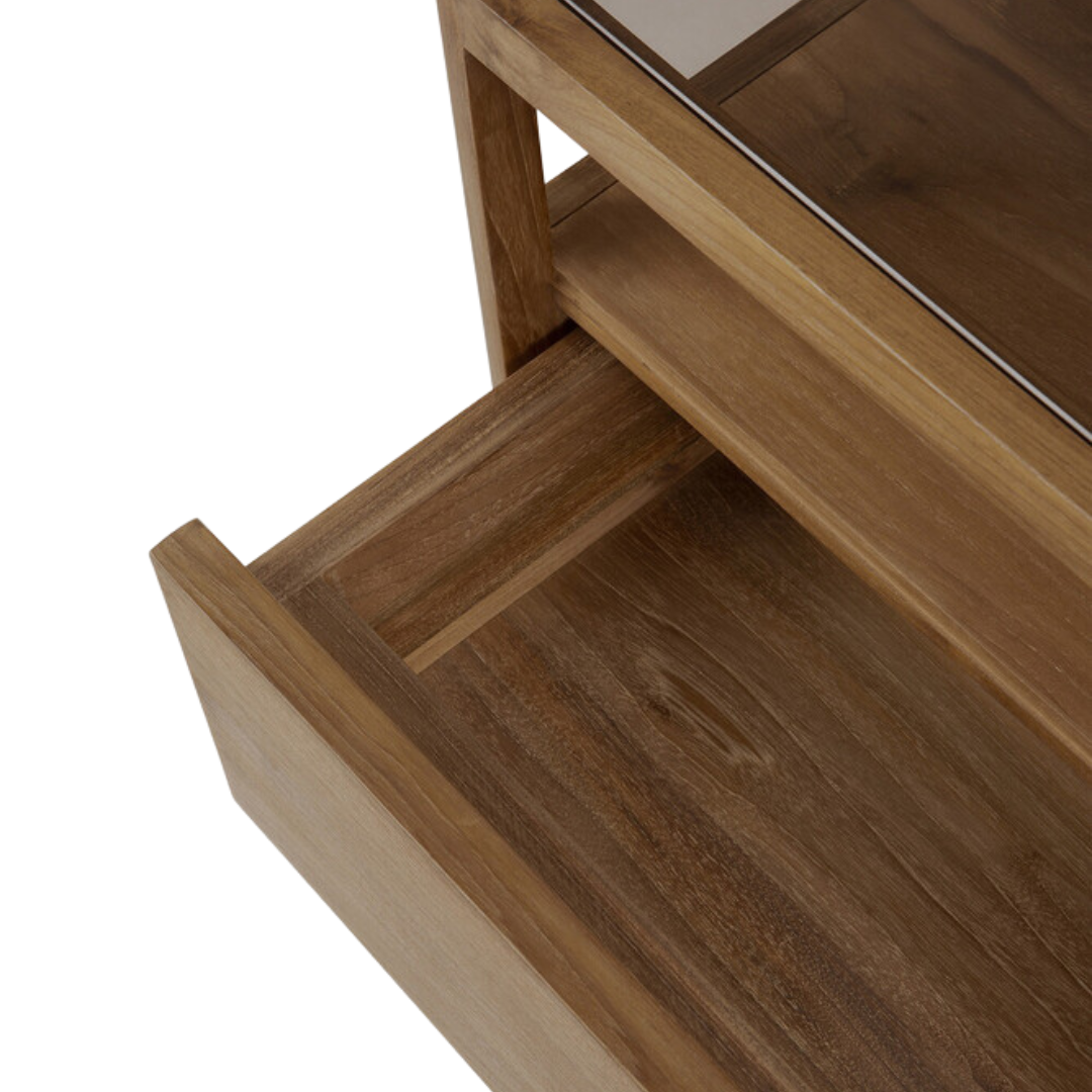 Spindle Bedside Table, Teak