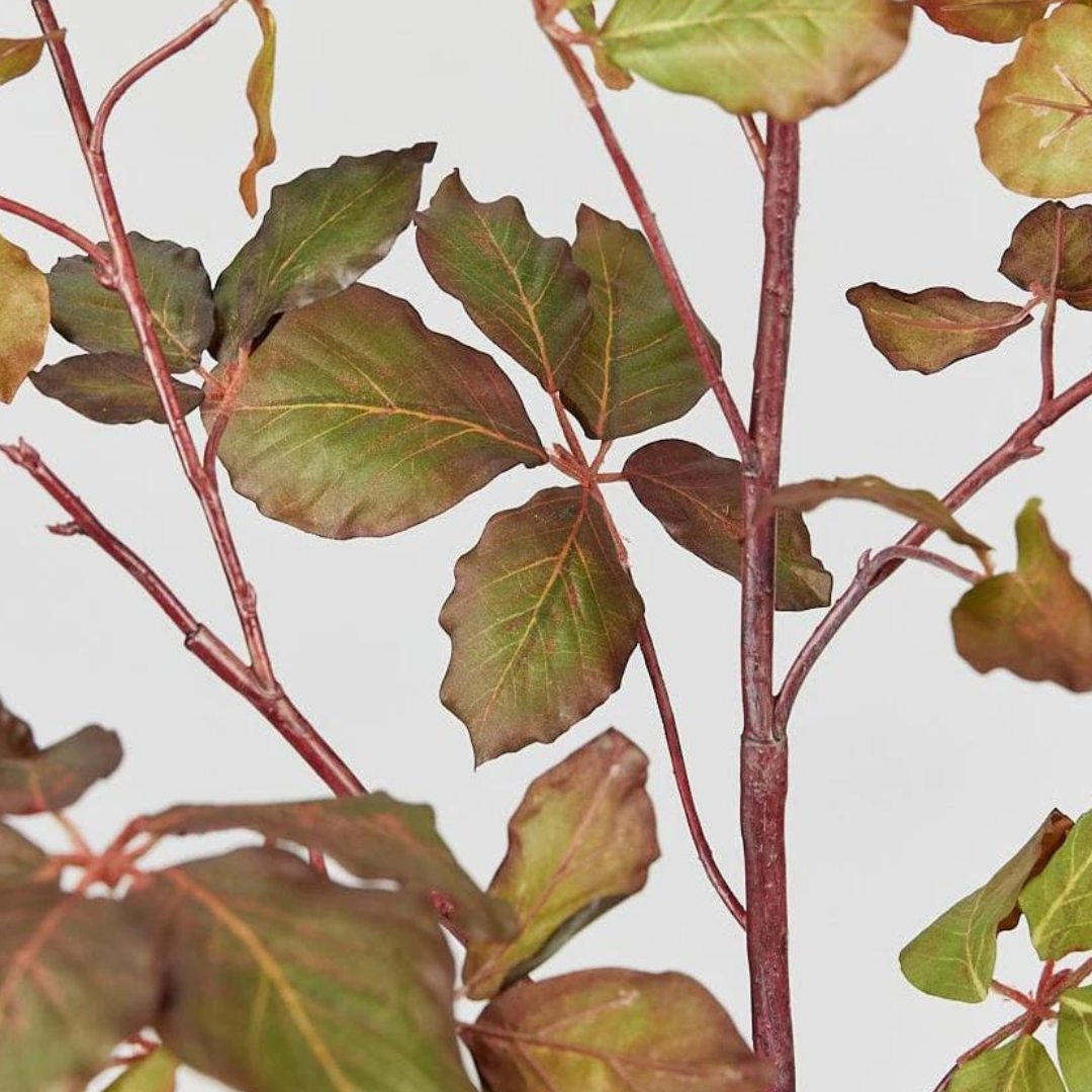 47" Tall Burgundy Green Faux Chestnut Leaf Branch