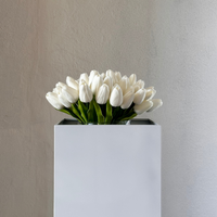 10" Real Touch White Tulip Bundle, Set of 8