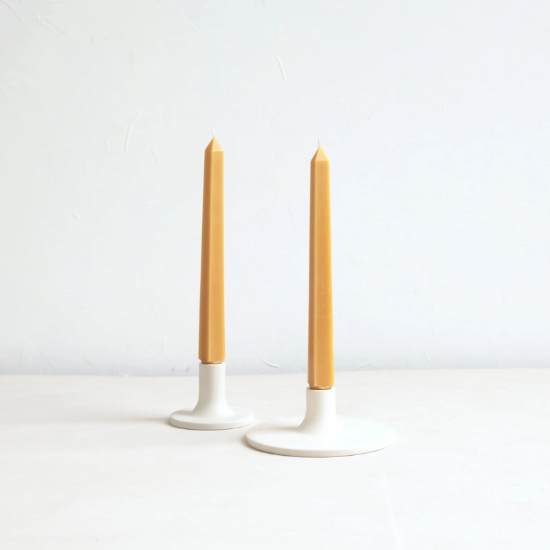 12" Beeswax Square Taper Candles