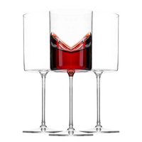 17oz Square Edge Red Wine Glasses, Set of 4