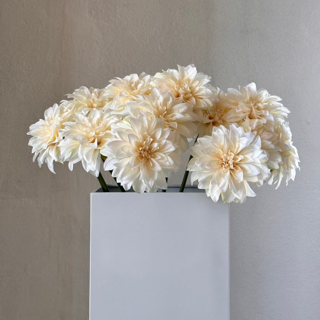 19" Cream Blush Dahlia Spray