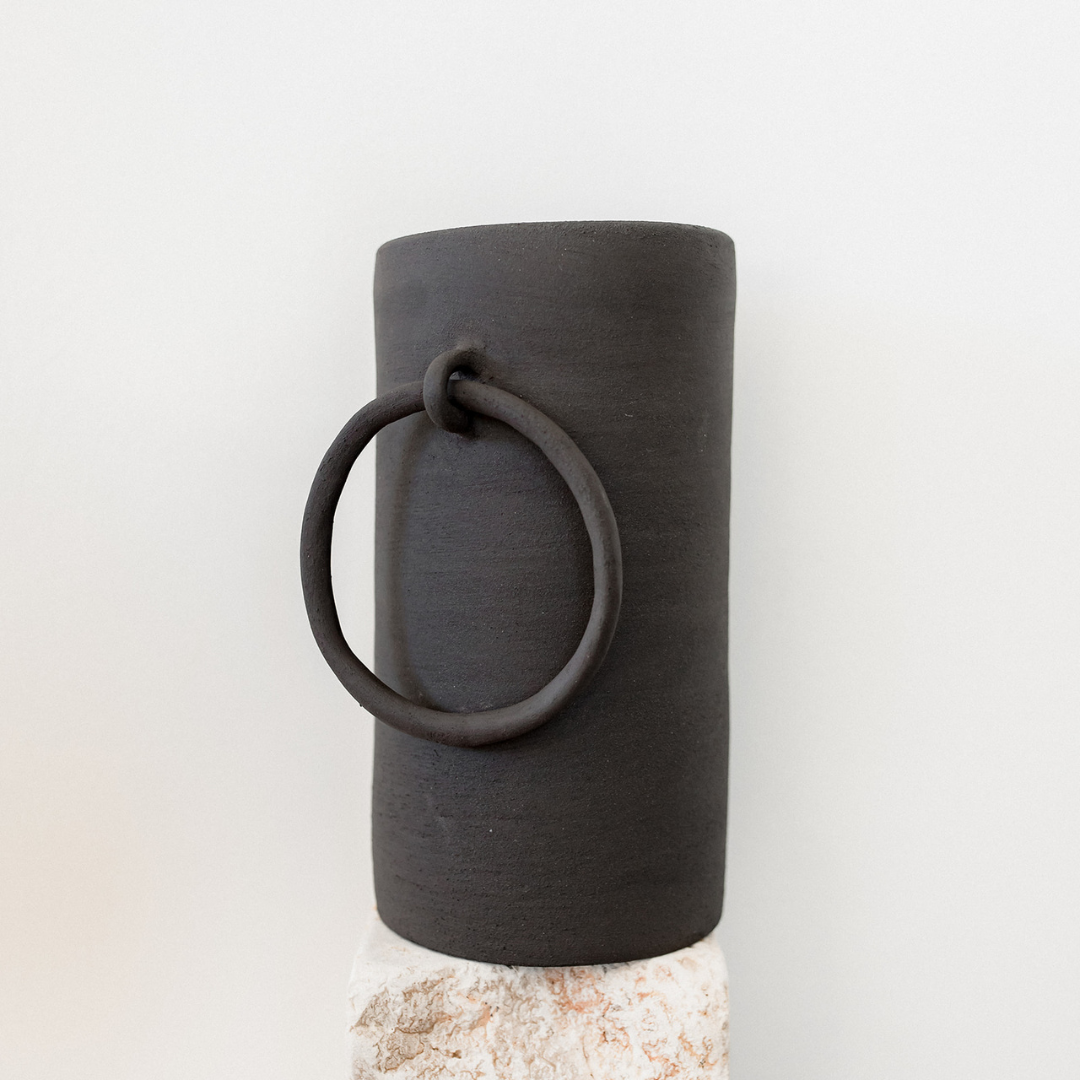 Big Ring Raw Handmade Ceramic Vase