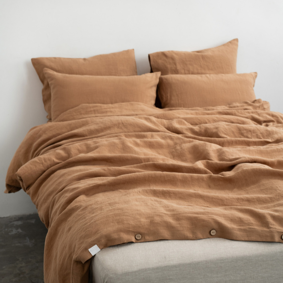Camel Linen Duvet Cover Set