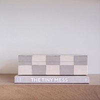 Checkered Gray & White Decor Box