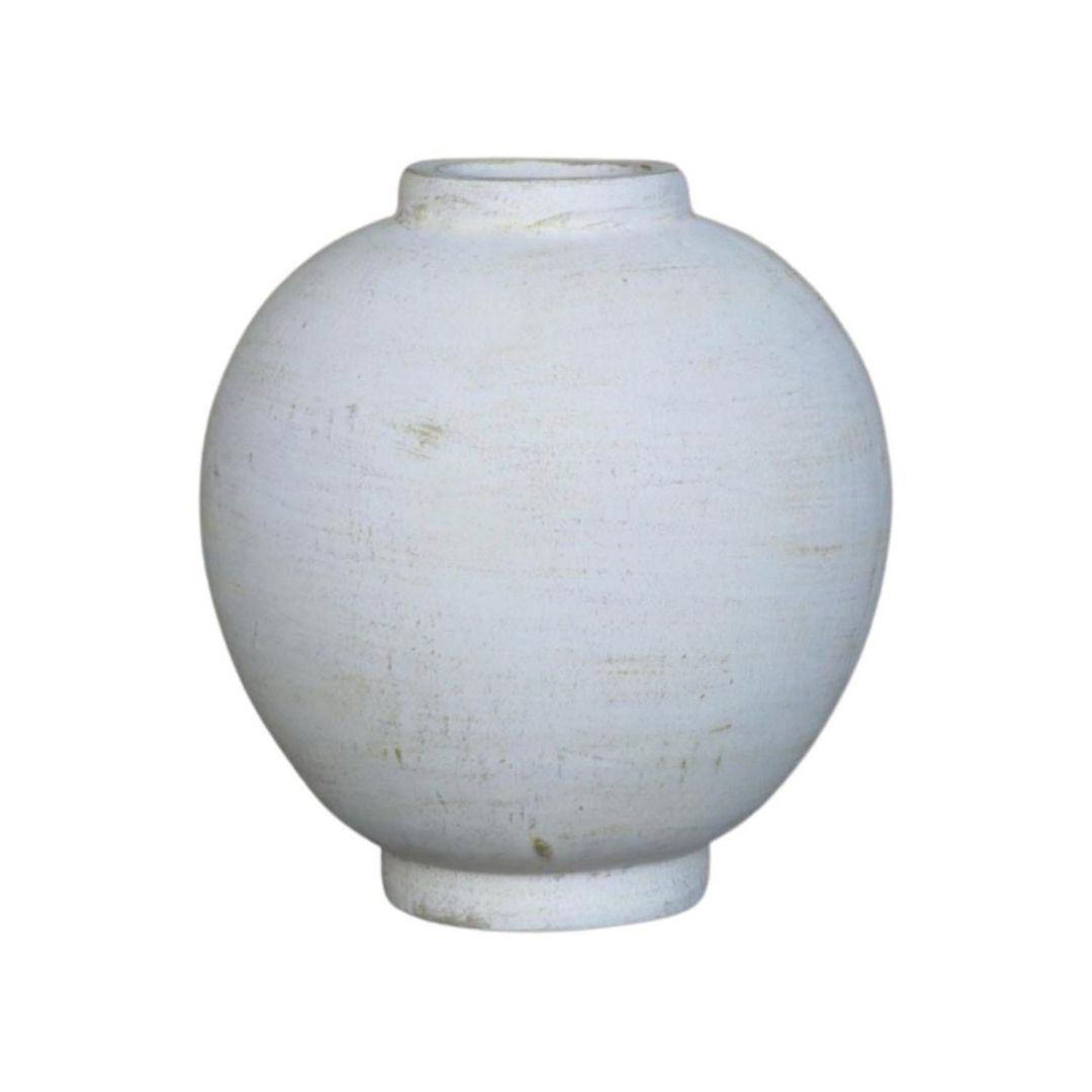 Chios White Round Vase