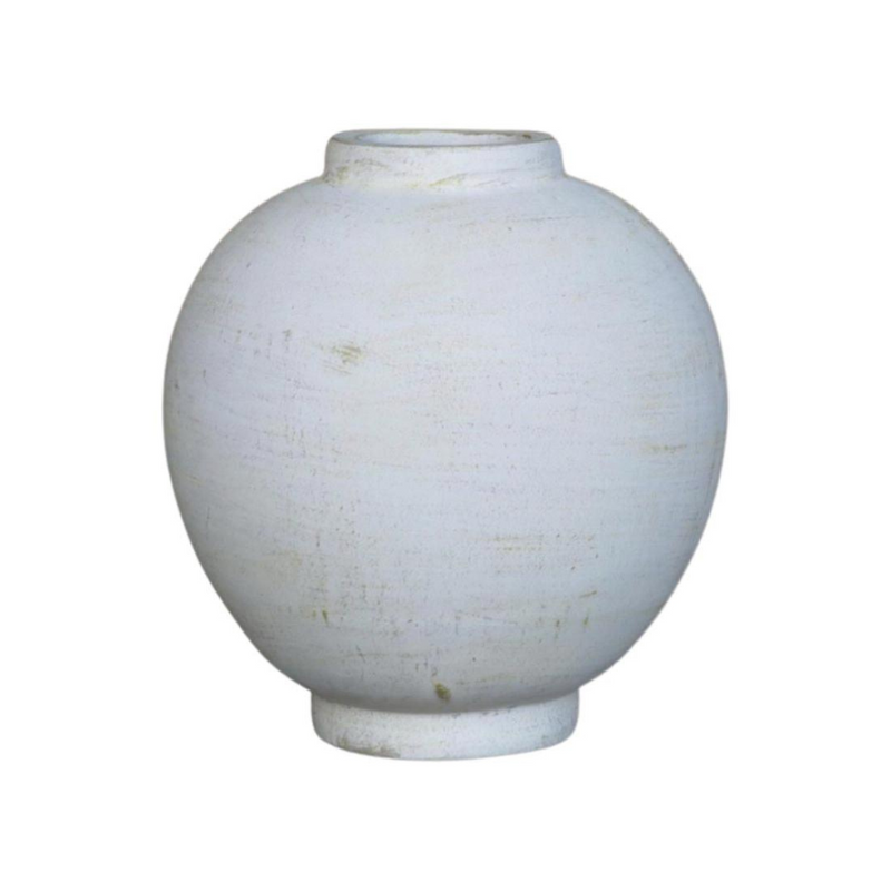Chios White Round Vase