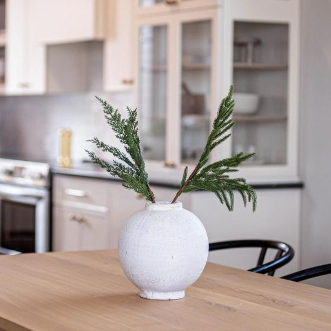 Chios White Round Vase