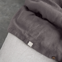 Dark Grey Linen Duvet Cover Set