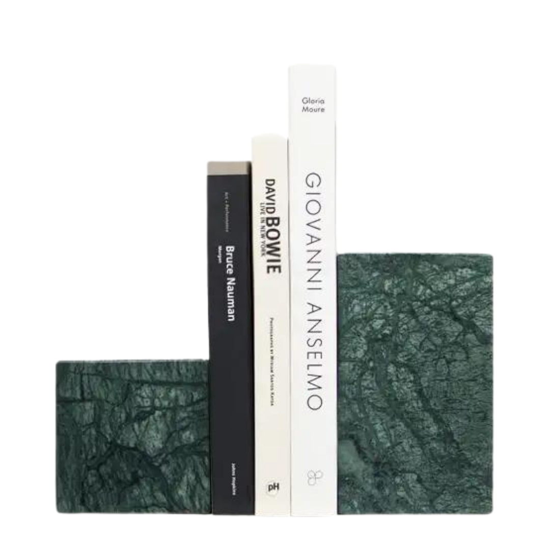 Empress Green Marble Asymmetric Bookends