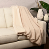 Faux Teddy Fur Throw, Beige