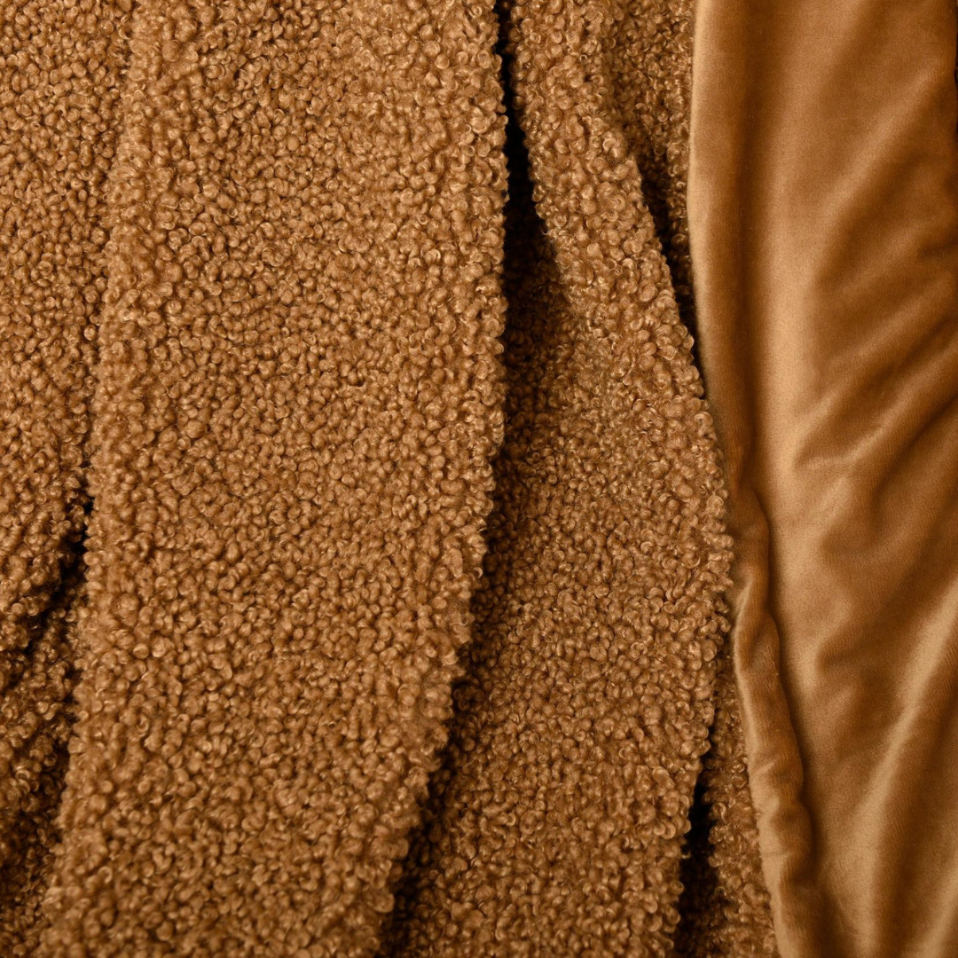 Faux Teddy Fur Throw, Mocha