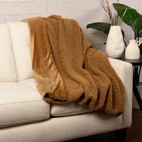 Faux Teddy Fur Throw, Mocha