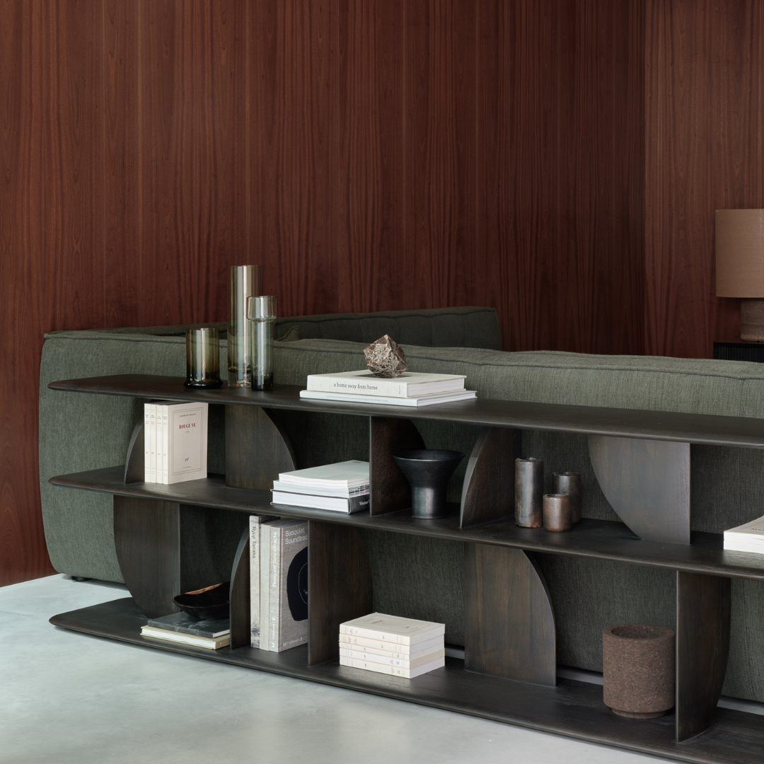 Geometric Sofa Console, Teak