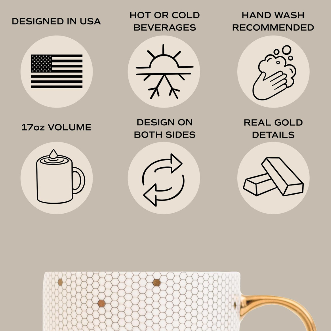 Hello Fall Gold Tile Coffee Mug