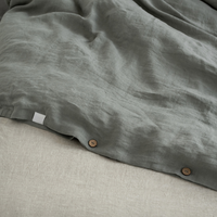 Khaki Linen Duvet Cover Set