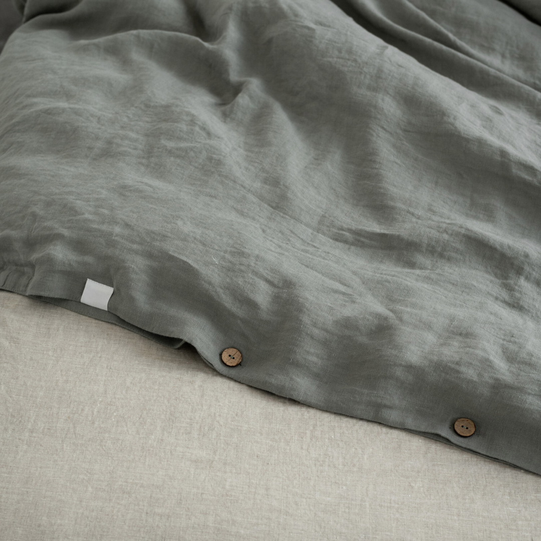Khaki Linen Duvet Cover Set