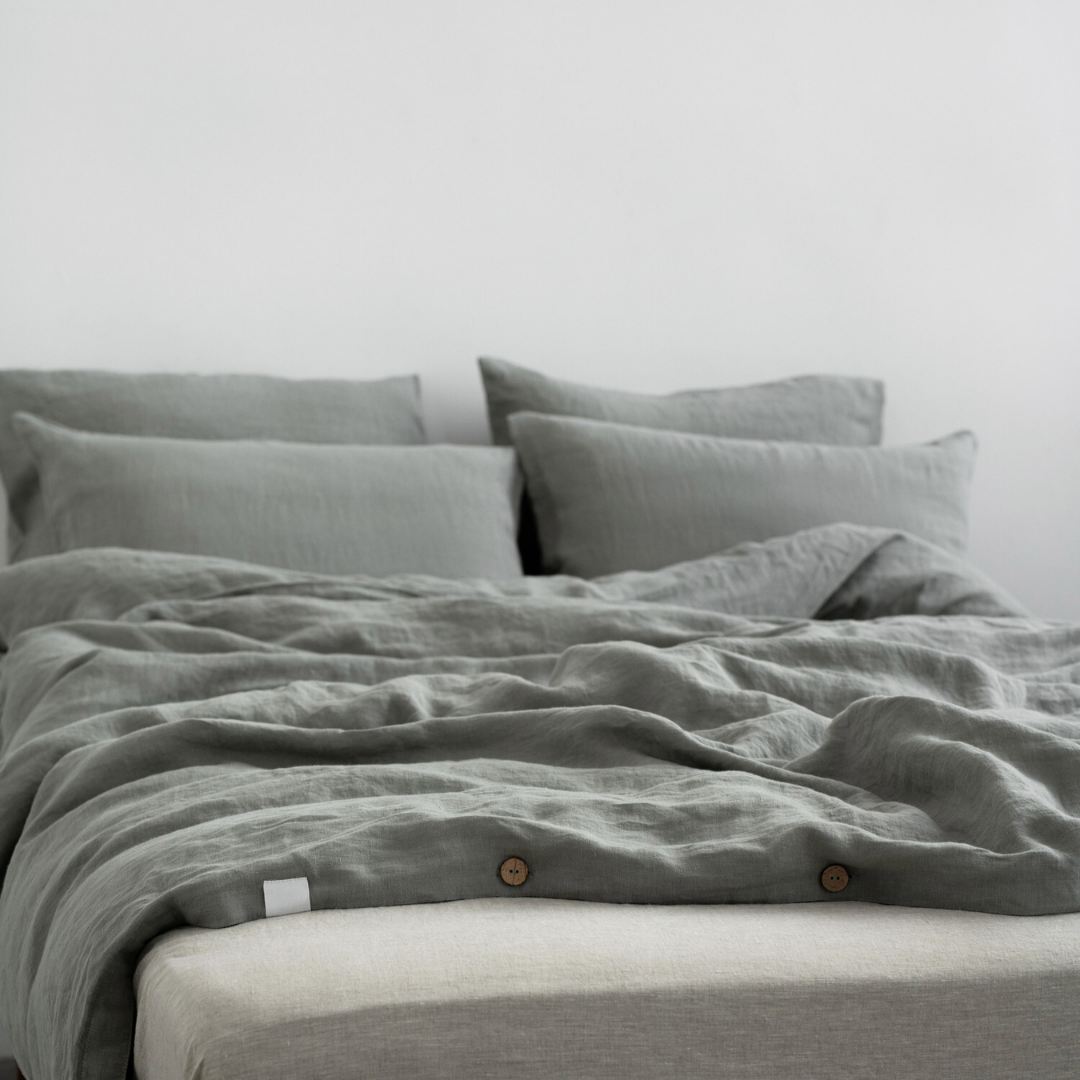 Khaki Linen Duvet Cover Set