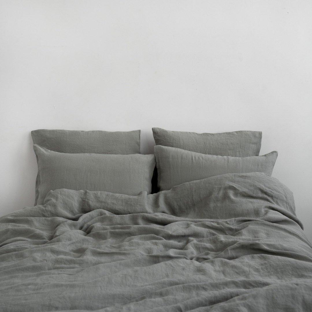 Khaki Linen Duvet Cover Set