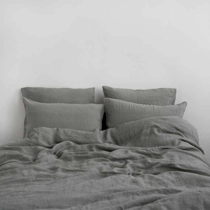 Khaki Linen Duvet Cover Set