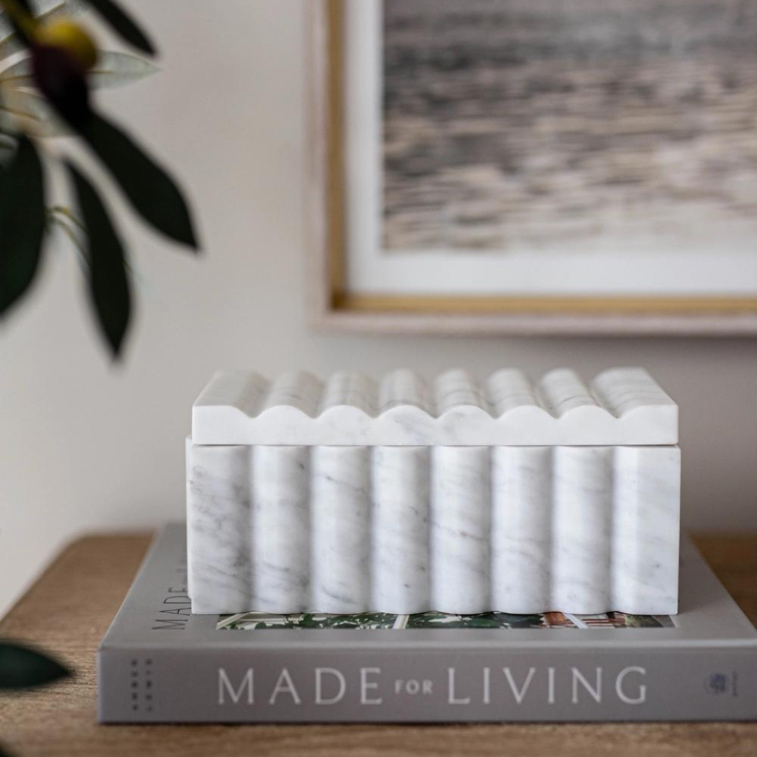 Marble Fluted Decor Box