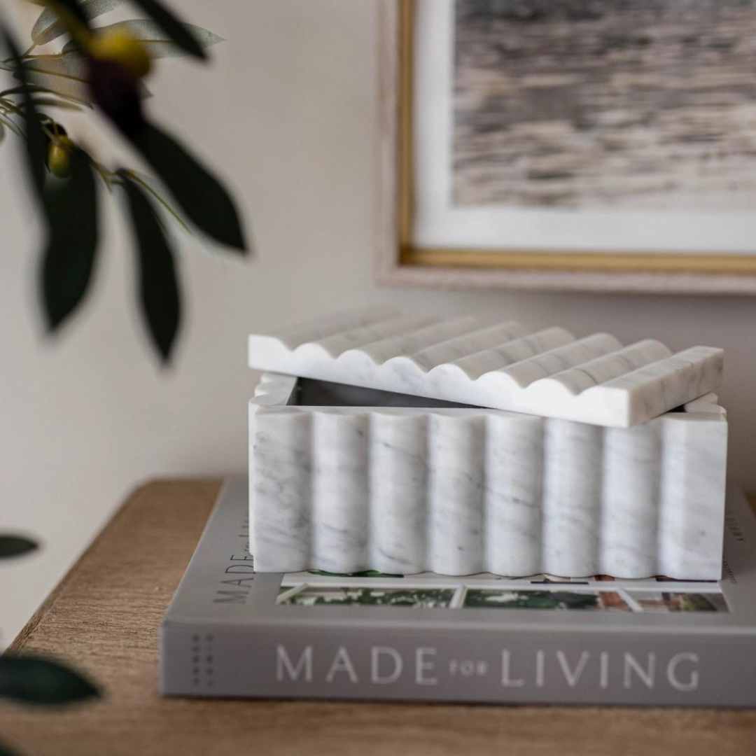 Marble Fluted Decor Box