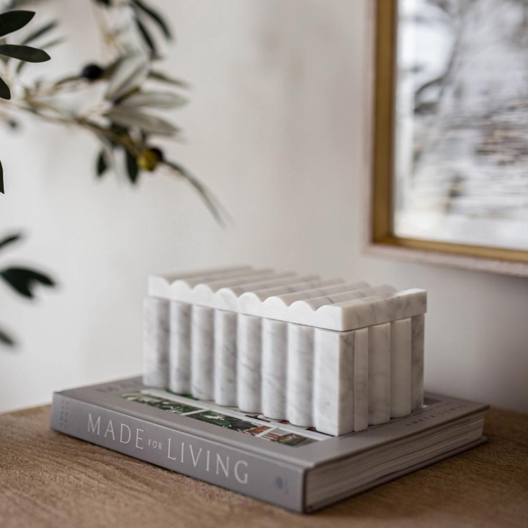 Marble Fluted Decor Box