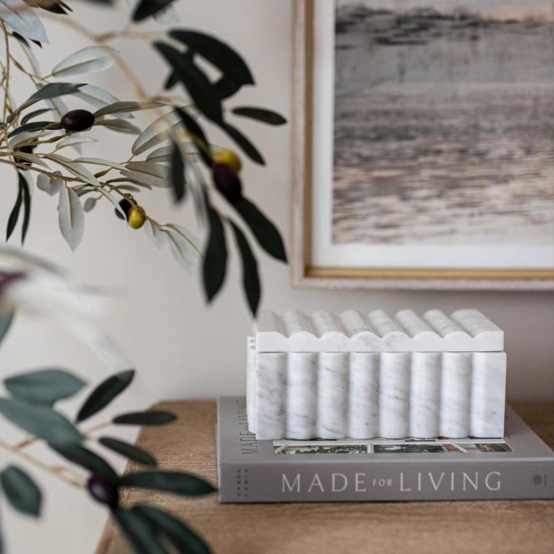 Marble Fluted Decor Box