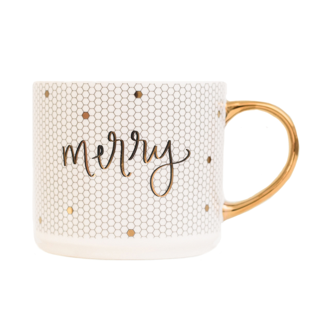 Merry Gold Tile Coffee Mug