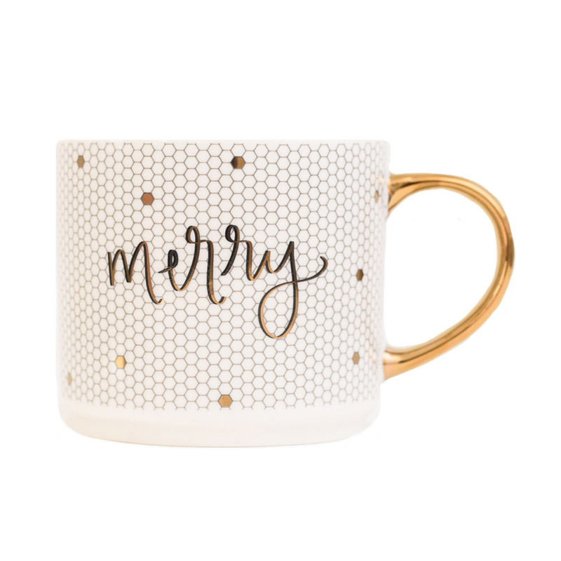 Merry Gold Tile Coffee Mug