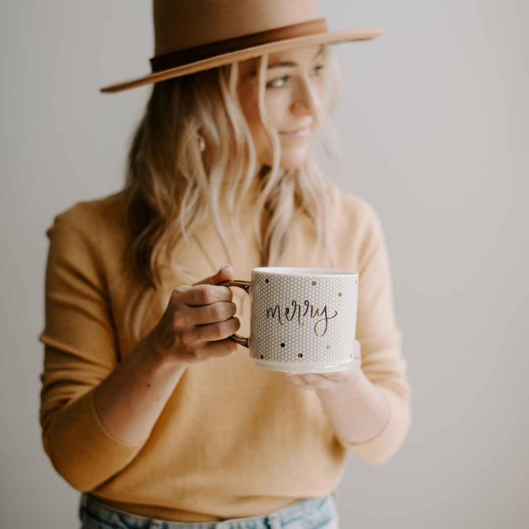 Merry Gold Tile Coffee Mug