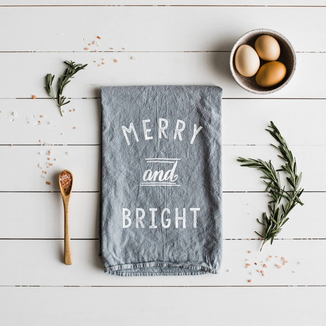 Merry and Bright Tea Towel