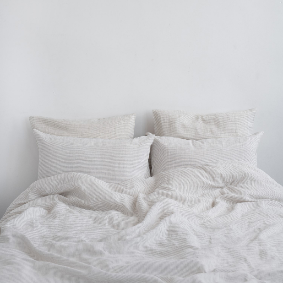 Natural Stripes Linen Duvet Cover Set