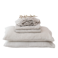 Natural Stripes Linen Sheet Set