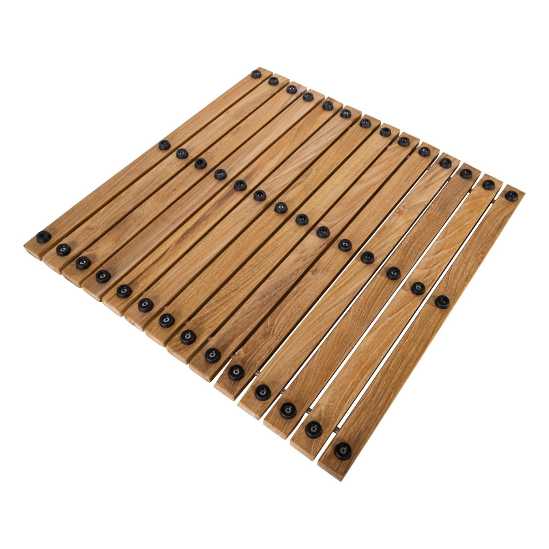 Nordic Style Natural Teak Shower String Mat