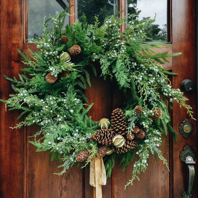 Real Touch Norfolk Pine Wreath - 24"
