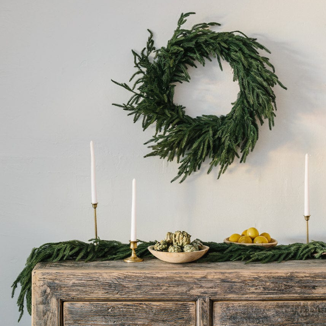 Real Touch Norfolk Pine Wreath - 24"