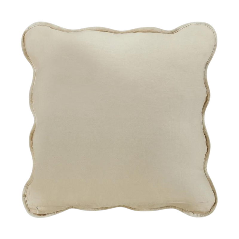 Scallop Velvet Linen Decorative Pillow