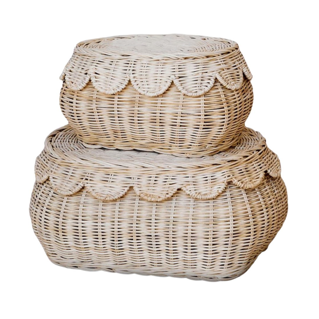 Scalloped Storage Baskets, Set of 2