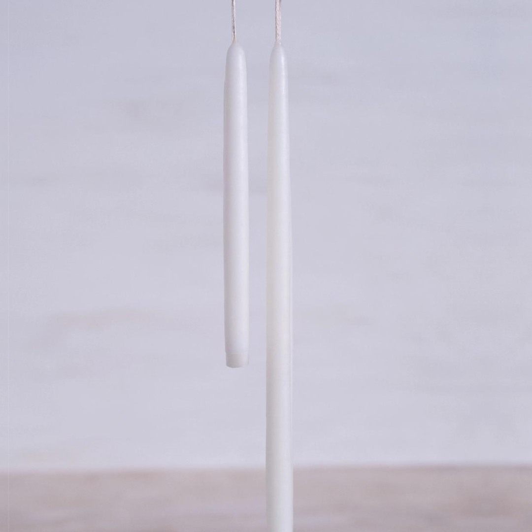Designer Sample Sale | Shell White - Skinny Tapered Candles